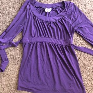 Purple Long Sleeve Maternity Top